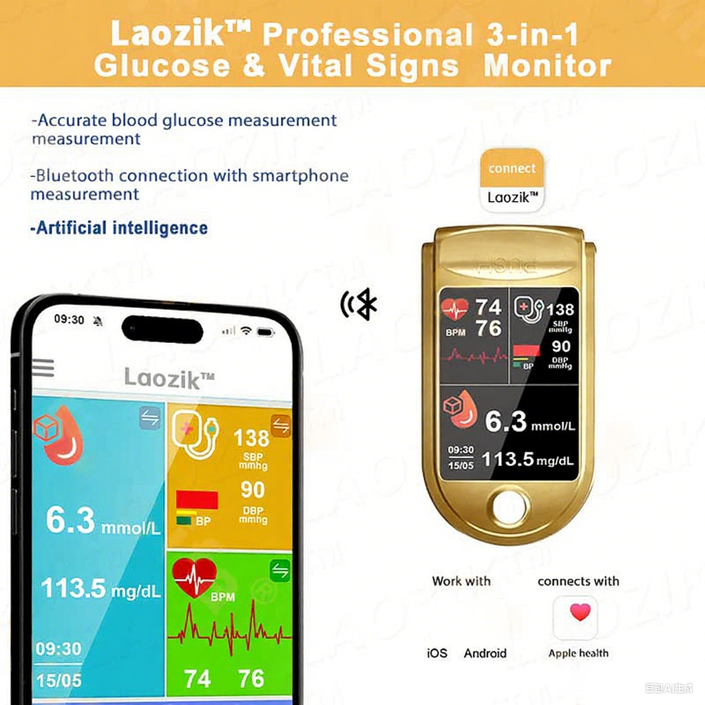 🩸Health America Subsidized Product | Professional 12in1 Glucose & Vital Signs Monitor-Painless. Fast. Precise& FDA-Backed(Made in California. USA)
