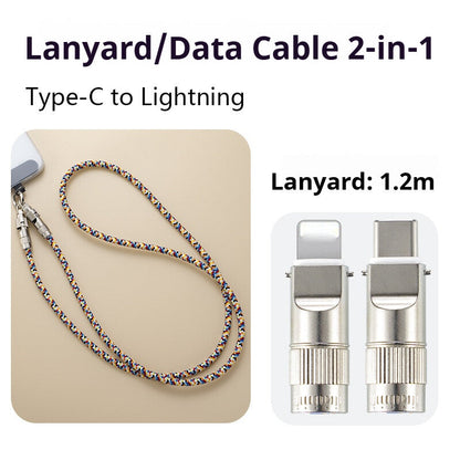 Mobile phone lanyard data cable